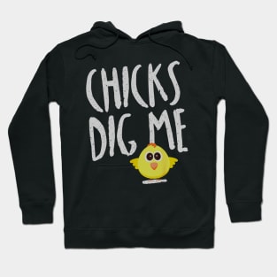 Funny Spring Easter Chicks Dig Me for Kids  Adults Hoodie